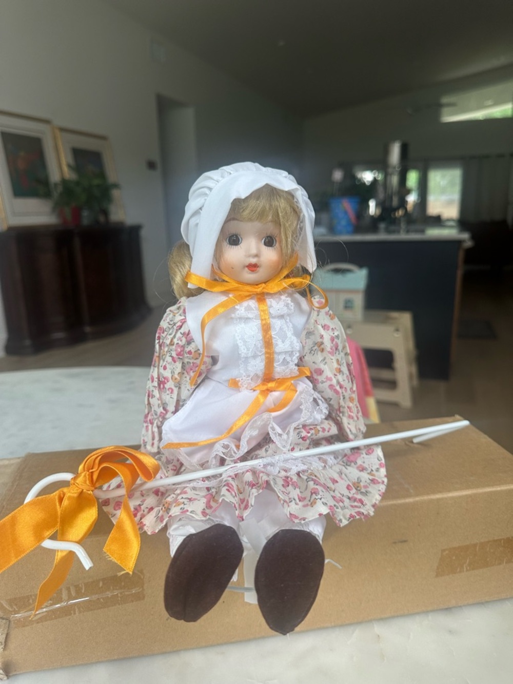 Porcelain Musical Doll Little Bo Peep - Classic Kids Toy